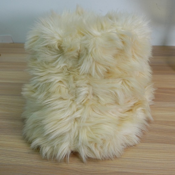Vintage Fuzzy Bucket Hat Womens Cream Faux Fur Y2K Winter Plush Apres Ski TUZA main image 8